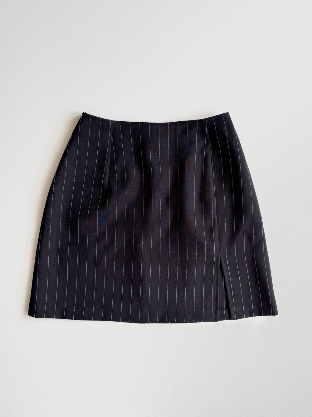 2000s Dynamite Black Pin Stipe Mini Skirt